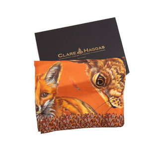 A Head of the Game Burnt Orange Classic Pure Silk Scarf