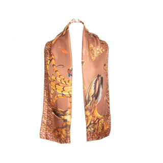 A Head of the Game Mocha Classic Pure Silk Scarf