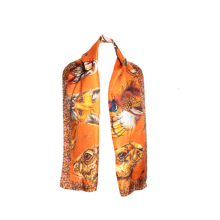 A Head of the Game Burnt Orange Classic Pure Silk Scarf