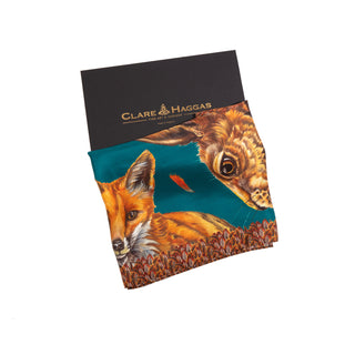 A Head of the Game Teal Classic Pure Silk Scarf