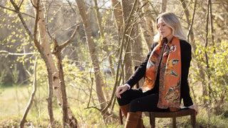 A Head of the Game Burnt Orange Classic Pure Silk Scarf