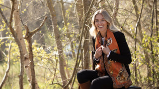A Head of the Game Burnt Orange Classic Pure Silk Scarf