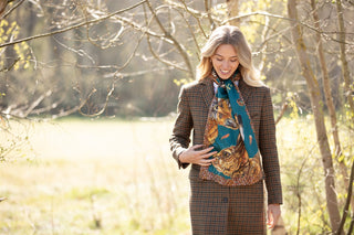 A Head of the Game Teal Classic Pure Silk Scarf