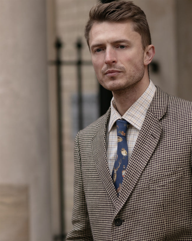 Clare Haggas Gents Tie Catch and Release Salmon Pink