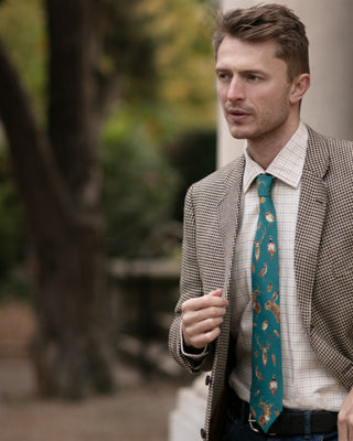 A Head of the Game Teal Gentlemen's Tie