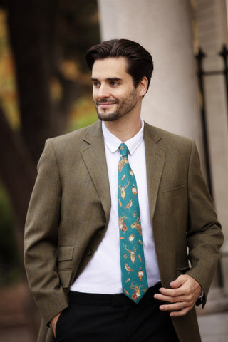 A Head of the Game Teal Gentlemen's Tie