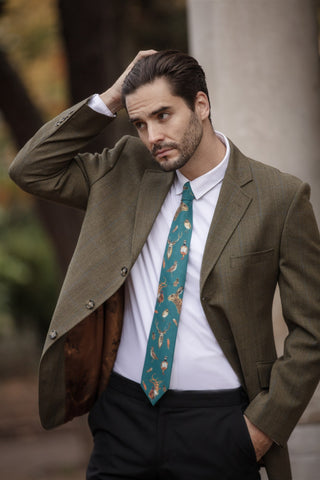 A Head of the Game Teal Gentlemen's Tie