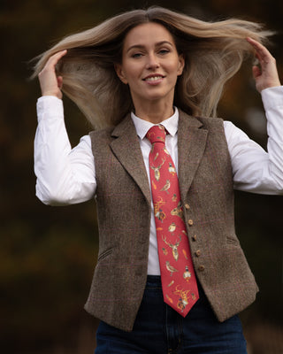 A Head of the Game Red Ladies Tie