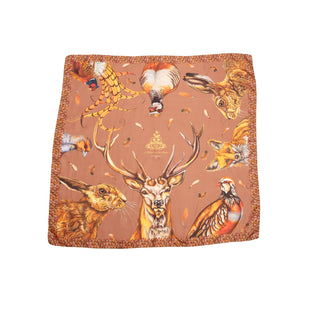 A Head of the Game Mocha Large Square Pure Silk Scarf