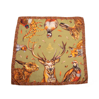 A Head of the Game Fern Green Large Square Pure Silk Scarf