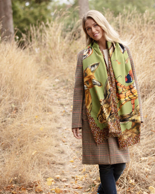 A Head of the Game Fern Green Wool Silk Wrap