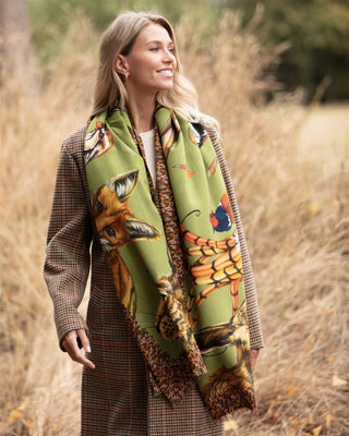 A Head of the Game Fern Green Wool Silk Wrap