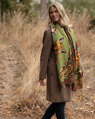 A Head of the Game Fern Green Wool Silk Wrap