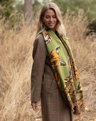 A Head of the Game Fern Green Wool Silk Wrap