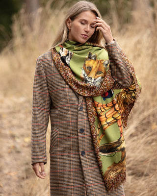 A Head of the Game Fern Green Wool Silk Wrap