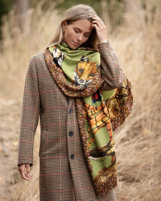 A Head of the Game Fern Green Wool Silk Wrap