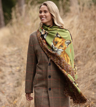 A Head of the Game Fern Green Wool Silk Wrap