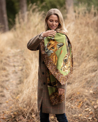 A Head of the Game Fern Green Wool Silk Wrap