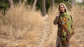 A Head of the Game Fern Green Wool Silk Wrap