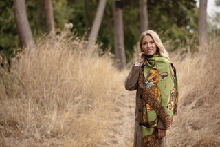 A Head of the Game Fern Green Wool Silk Wrap