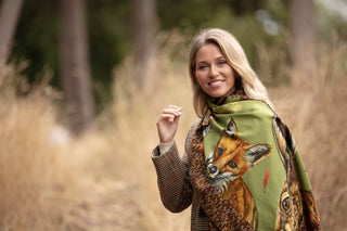 A Head of the Game Fern Green Wool Silk Wrap