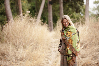 A Head of the Game Fern Green Wool Silk Wrap