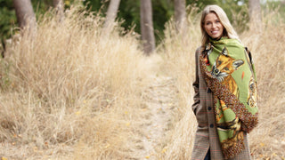 A Head of the Game Fern Green Wool Silk Wrap