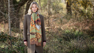 A Head of the Game Fern Green Wool Silk Wrap