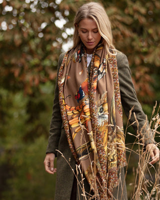 A Head of the Game Mocha Wool Silk Wrap