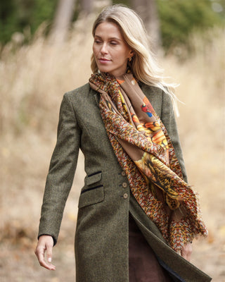 A Head of the Game Mocha Wool Silk Wrap