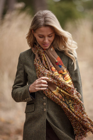 A Head of the Game Mocha Wool Silk Wrap