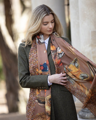 A Head of the Game Mocha Wool Silk Wrap