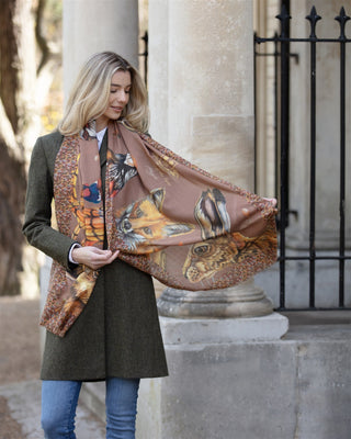 A Head of the Game Mocha Wool Silk Wrap