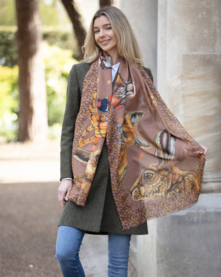 A Head of the Game Mocha Wool Silk Wrap