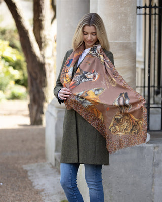 A Head of the Game Mocha Wool Silk Wrap