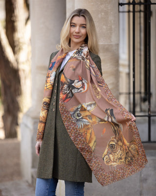 A Head of the Game Mocha Wool Silk Wrap