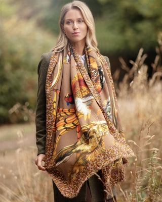 A Head of the Game Mocha Wool Silk Wrap