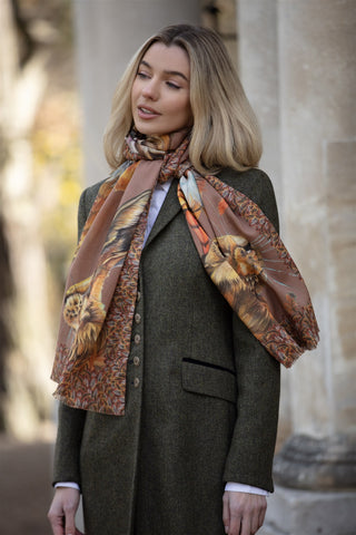 A Head of the Game Mocha Wool Silk Wrap