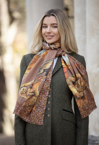 A Head of the Game Mocha Wool Silk Wrap