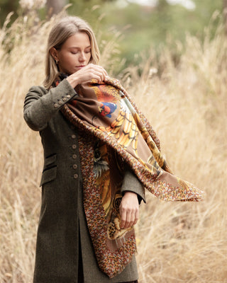 A Head of the Game Mocha Wool Silk Wrap