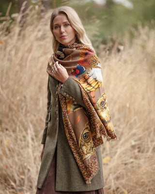 A Head of the Game Mocha Wool Silk Wrap