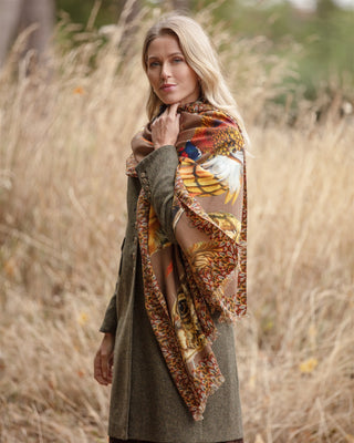 A Head of the Game Mocha Wool Silk Wrap