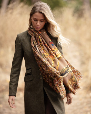 A Head of the Game Mocha Wool Silk Wrap