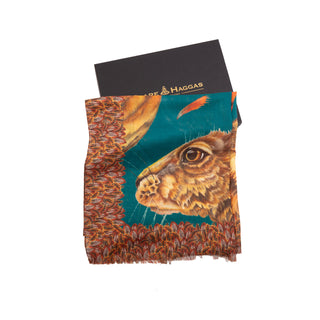 A Head of the Game Teal Wool Silk Wrap