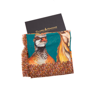 A Head of the Game Teal Wool Silk Wrap