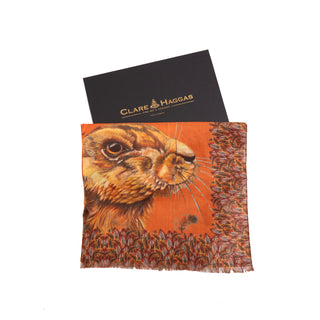 A Head of the Game Burnt Orange Wool Silk Wrap