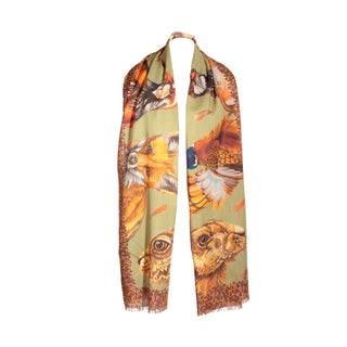 A Head of the Game Fern Green Wool Silk Wrap