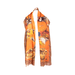 A Head of the Game Burnt Orange Wool Silk Wrap