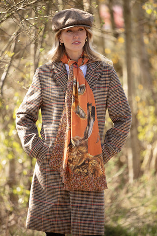 A Head of the Game Burnt Orange Wool Silk Wrap