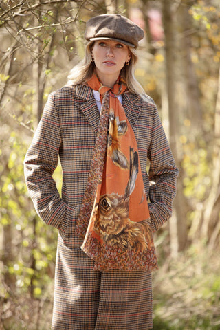 A Head of the Game Burnt Orange Wool Silk Wrap